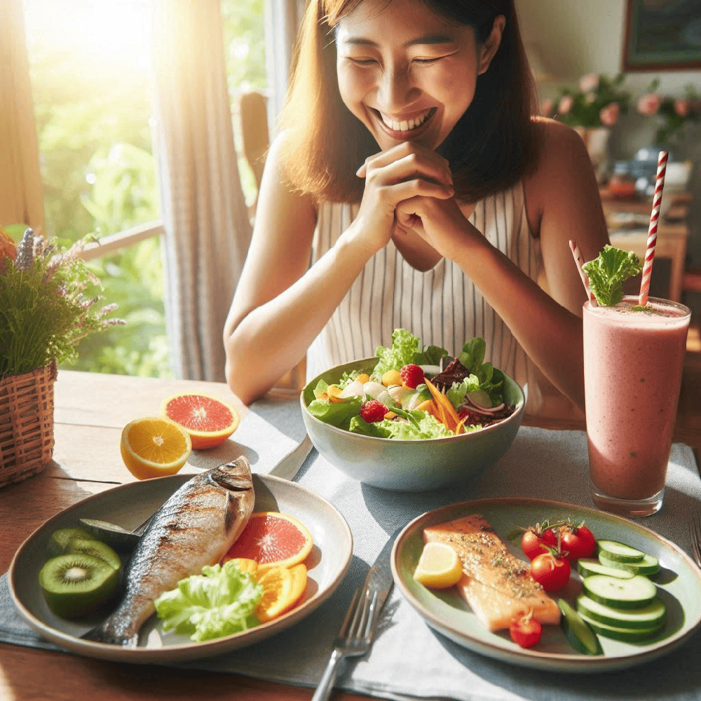 person enjoying a nutritious meal